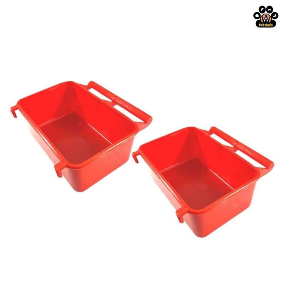 Feeder And Water Plastic Bowl 2 Pcs
