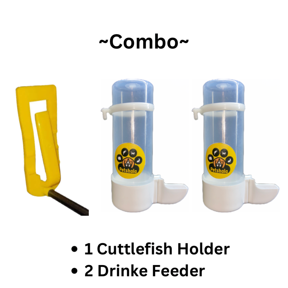 Water Drinker Cuttle fish Holder Combo