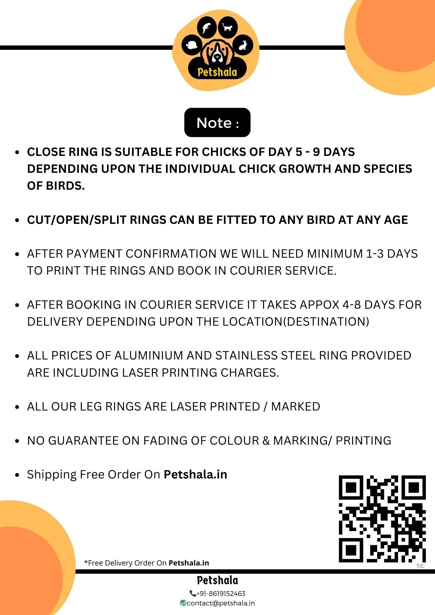 Small Cockatoo 11mm Ring Stainless Steel 10 Piece - Image 2